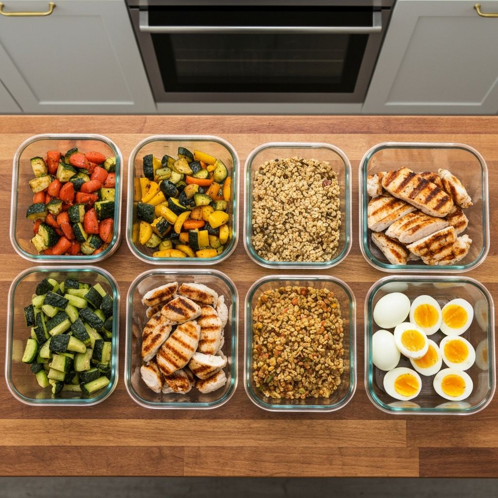 Batch preparation components in glass containers